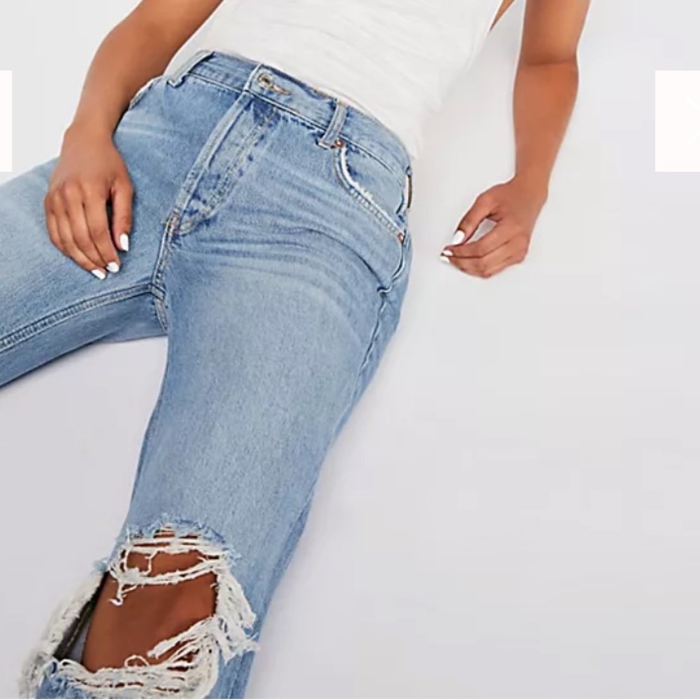 NWT Feel People Maggie Mid-Rise Straight-Leg Jeans Size 26 Light Stone Wash - Picture 9 of 14